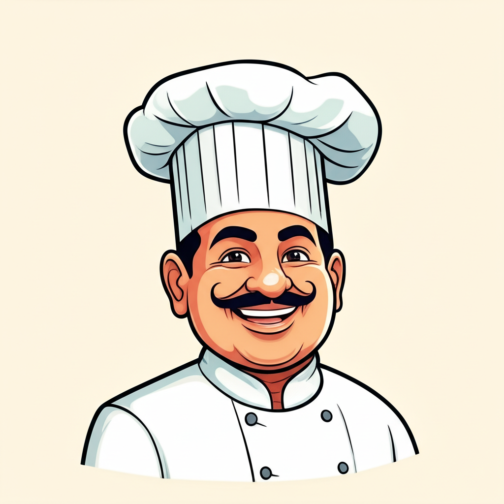 Chef Raj Sharma - Cartoon illustration